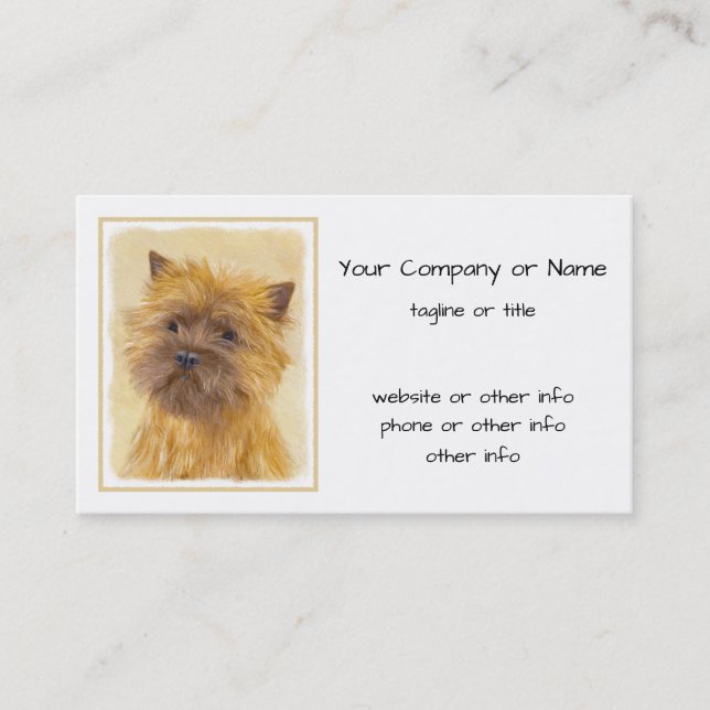 Cairn Terrier Malerei - Niedliche Original Hunde K Visitenkarte (Vorderseite)