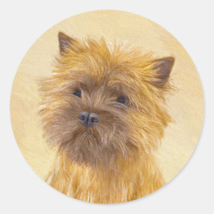 Cairn Terrier Malerei - Süße originelle Hundekunst Runder Aufkleber