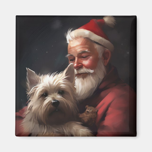Cairn Terrier mit dem Weihnachtsmann Magnet (Vorne)
