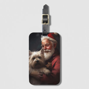 Cairn Terrier mit Santa Claus Festive Weihnachten Gepäckanhänger