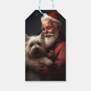 Cairn Terrier mit Santa Claus Festives Weihnachten Geschenkanhänger
