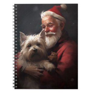 Cairn Terrier mit Santa Claus Festives Weihnachten Notizblock