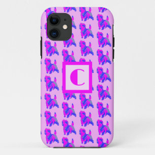Cairn Terrier Niedlich Dog PinkBlu Silhouette Mono Case-Mate iPhone Hülle