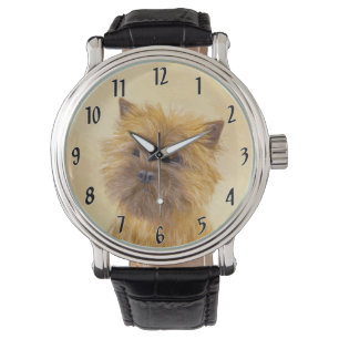 Cairn Terrier Painting - Niedliche Original Dog Ar Armbanduhr