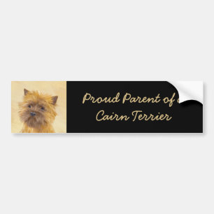 Cairn Terrier Painting - Niedliche Original Dog Ar Autoaufkleber