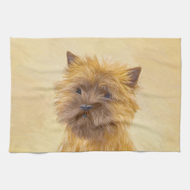 Cairn Terrier Painting - Niedliche Original Dog Ar Geschirrtuch (Horizontal)