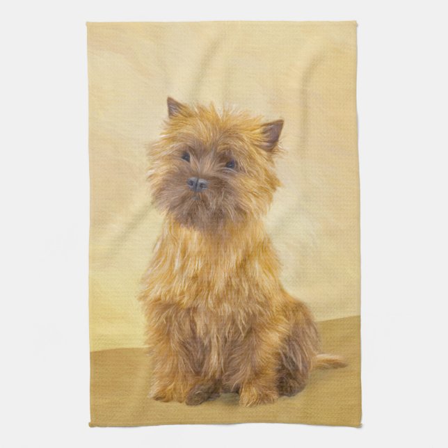 Cairn Terrier Painting - Niedliche Original Dog Ar Geschirrtuch (Vertikal)