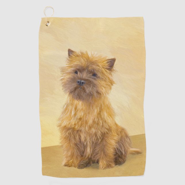 Cairn Terrier Painting - Niedliche Original Dog Ar Golfhandtuch (Vorderseite)