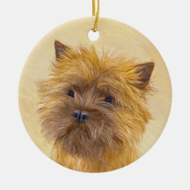 Cairn Terrier Painting - Niedliche Original Dog Ar Keramik Ornament (Vorne)