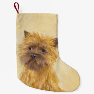 Cairn Terrier Painting - Niedliche Original Dog Ar Kleiner Weihnachtsstrumpf