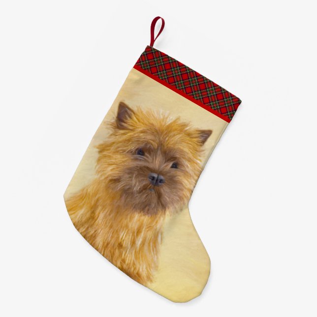 Cairn Terrier Painting - Niedliche Original Dog Ar Kleiner Weihnachtsstrumpf (Vorderansicht (hängend))