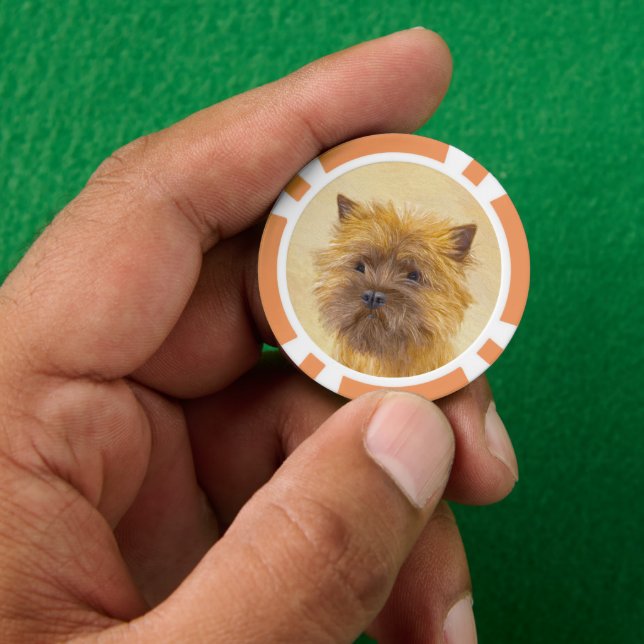 Cairn Terrier Painting - Niedliche Original Dog Ar Pokerchips (Hand)