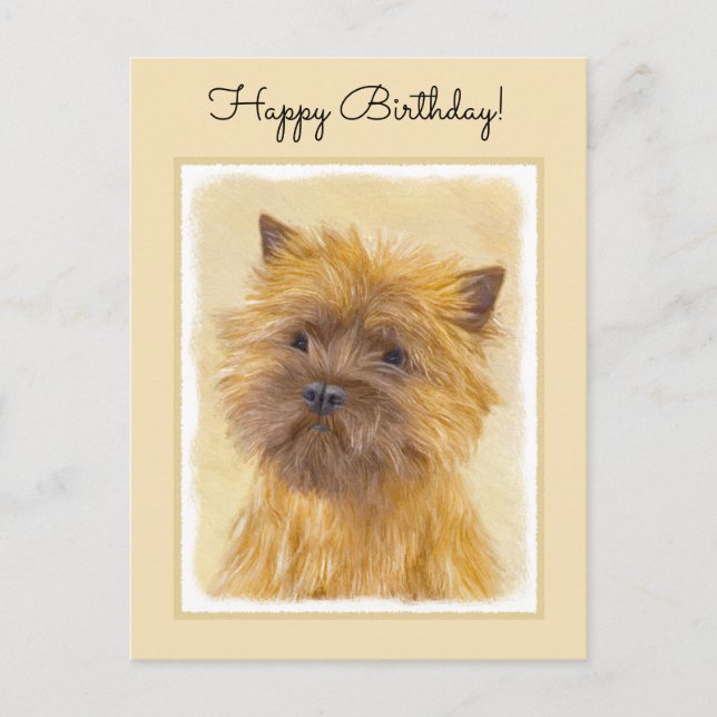 Cairn Terrier Painting - Niedliche Original Dog Ar Postkarte (Vorderseite)