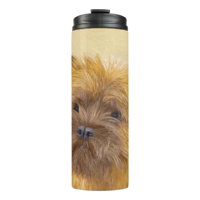 Cairn Terrier Painting - Niedliche Original Dog Ar Thermosbecher (Vorderseite)