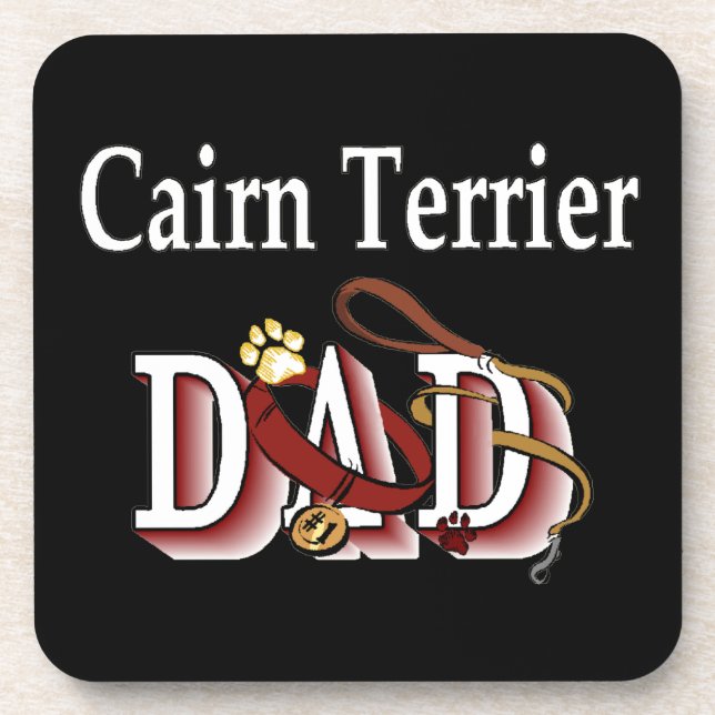 Cairn Terrier Papa Getränkeuntersetzer (Vorderseite)