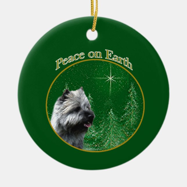 Cairn Terrier Peace Keramik Ornament (Vorne)
