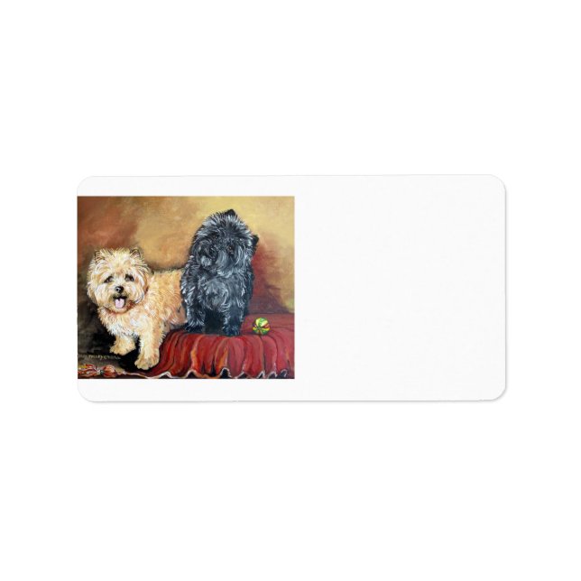 Cairn Terrier Portrait Adressaufkleber (Vorne)