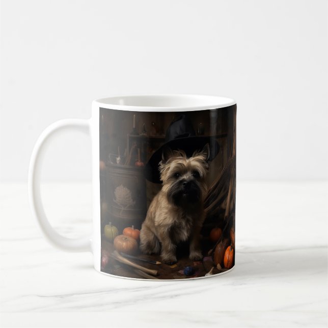 Cairn Terrier Pumpkins Halloween Beängstigend Kaffeetasse (Links)
