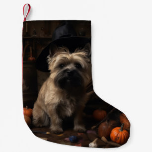 Cairn Terrier Pumpkins Halloween Beängstigend Kleiner Weihnachtsstrumpf