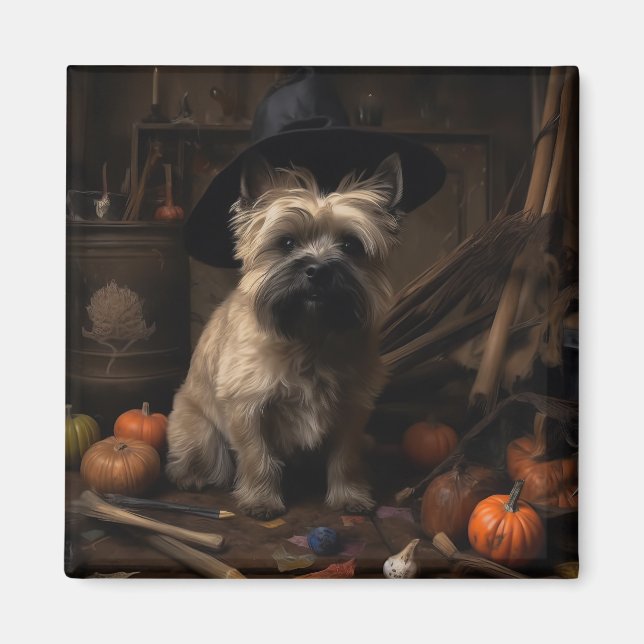 Cairn Terrier Pumpkins Halloween Beängstigend Magnet (Vorne)