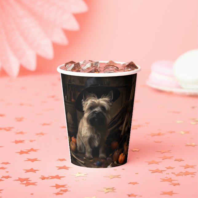 Cairn Terrier Pumpkins Halloween Beängstigend Pappbecher (Insitu)