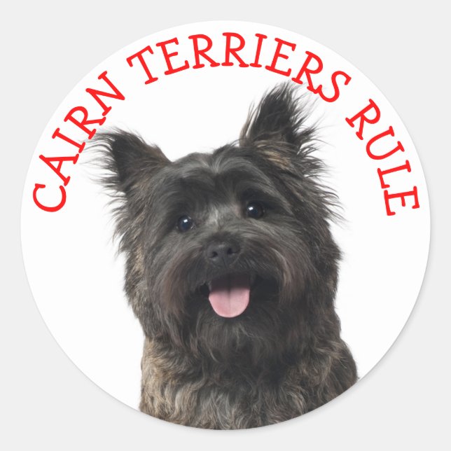 Cairn Terrier Puppy Dog "CAIRNS RULE" Stickers (Vorderseite)