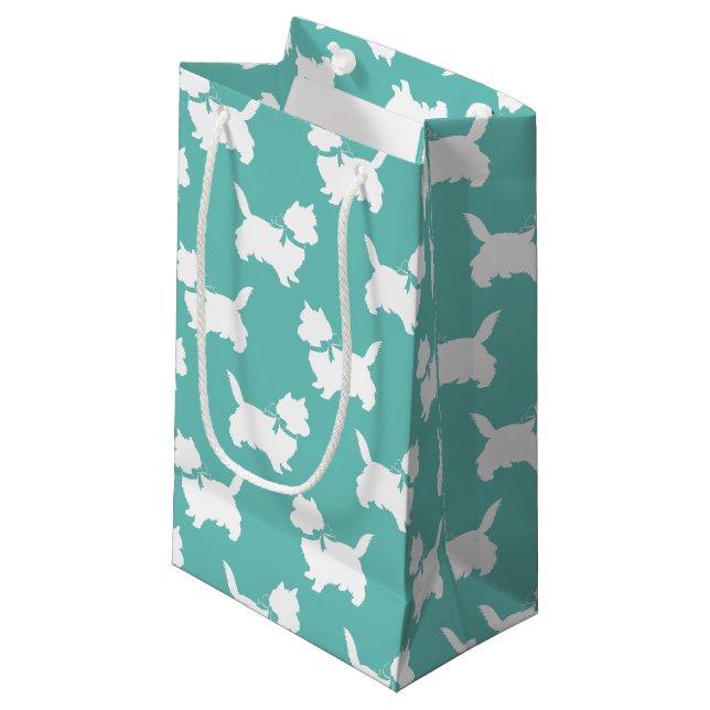 Cairn Terrier Puppy Dog Kleine Geschenktüte (Vorderseite Schrägansicht)