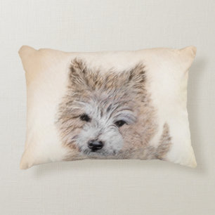 Cairn Terrier Puppy Painting - Original Dog Art Dekokissen