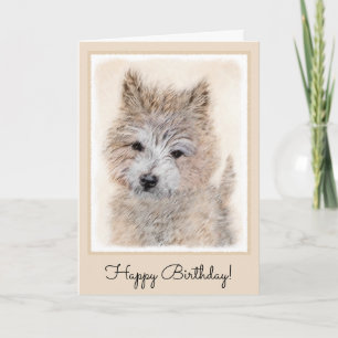 Cairn Terrier Puppy Painting - Original Dog Art Karte
