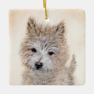 Cairn Terrier Puppy Painting - Original Dog Art Keramikornament