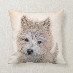 Cairn Terrier Puppy Painting - Original Dog Art Kissen