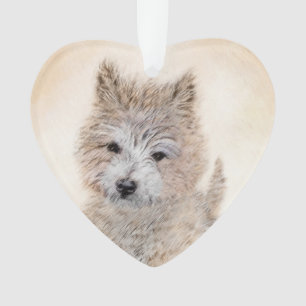 Cairn Terrier Puppy Painting - Original Dog Art Ornament