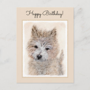 Cairn Terrier Puppy Painting - Original Dog Art Postkarte