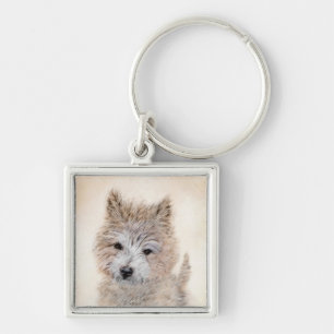 Cairn Terrier Puppy Painting - Original Dog Art Schlüsselanhänger