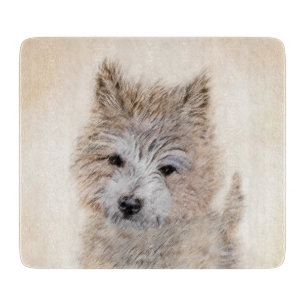 Cairn Terrier Puppy Painting - Original Dog Art Schneidebrett