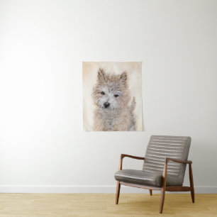 Cairn Terrier Puppy Painting - Original Dog Art Wandteppich