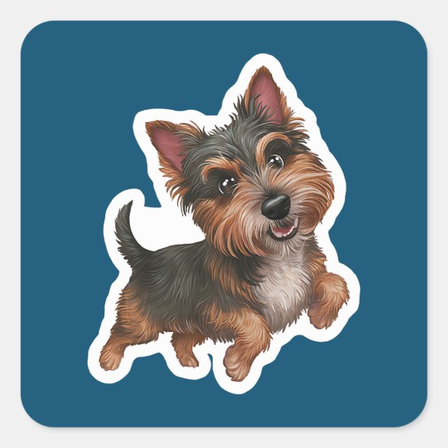 Cairn Terrier Quadratischer Aufkleber (Vorderseite)