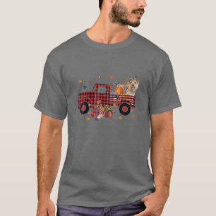 Cairn Terrier Riding Truck Pumpkin Herbstleaves F T-Shirt