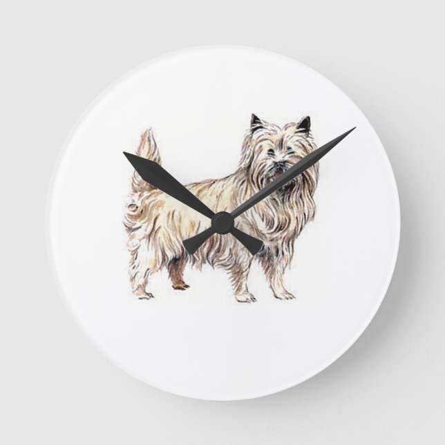 Cairn Terrier Runde Wanduhr (Vorderseite)