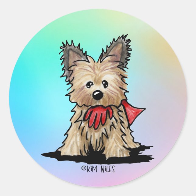 Cairn Terrier Runder Aufkleber (Vorderseite)