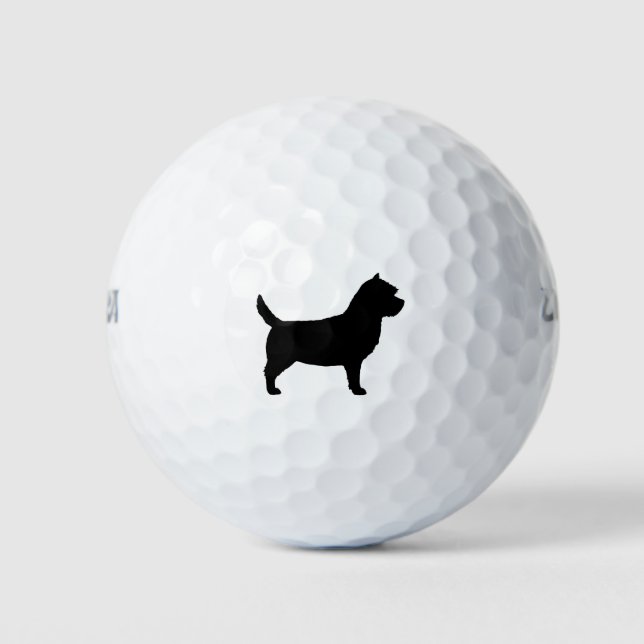 Cairn Terrier Silhouette Golfball (Vorderseite)