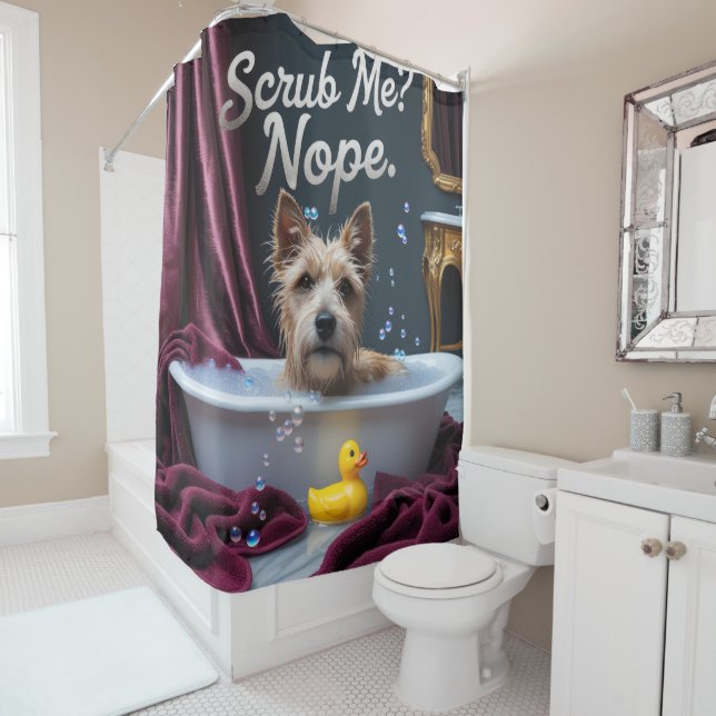 Cairn Terrier Sloppy Sleepy Niedlich Funny Duschvorhang (Beispiel)