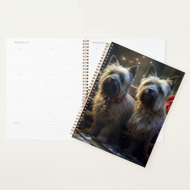 Cairn Terrier Snowy Sleigh Weihnachtsdekor Planer (Anzeige)