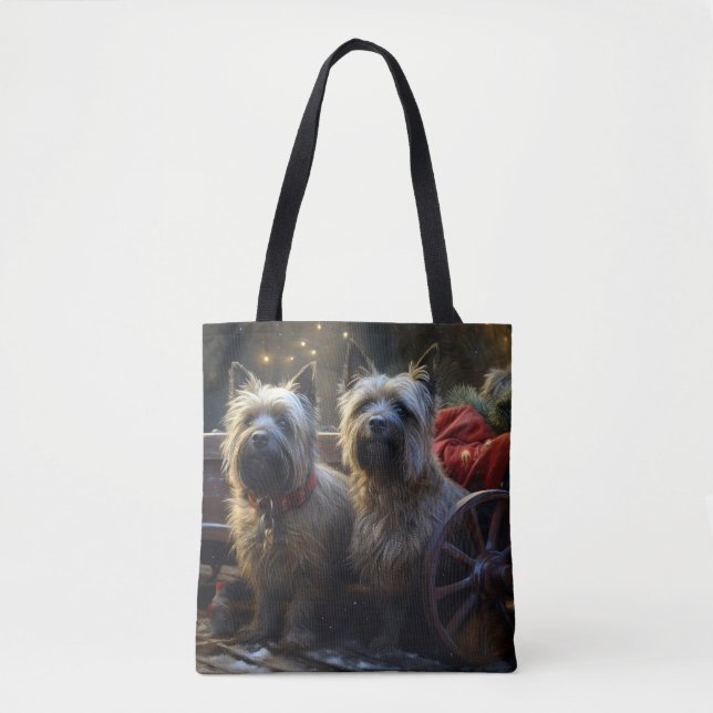 Cairn Terrier Snowy Sleigh Weihnachtsdekor Tasche (Vorderseite)