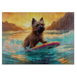 Cairn Terrier Strand Surfen Malerei Schneidebrett