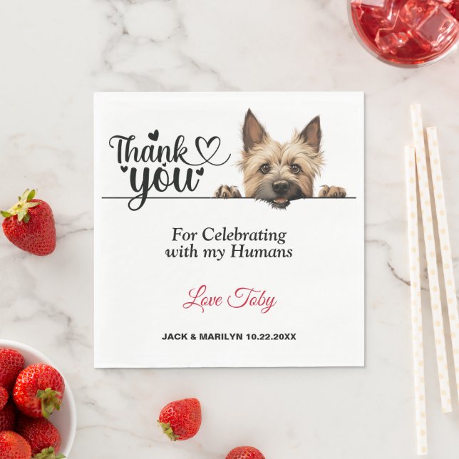Cairn Terrier Wedding Reception Serviette (Beispiel)