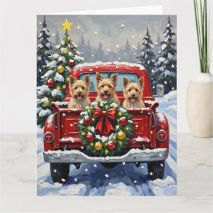 Cairn Terrier Weihnachten Rotes Lastwagen Ferien Karte