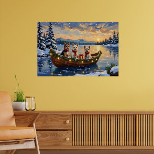 Cairn Terrier Weihnachtsboot Urlaub Poster