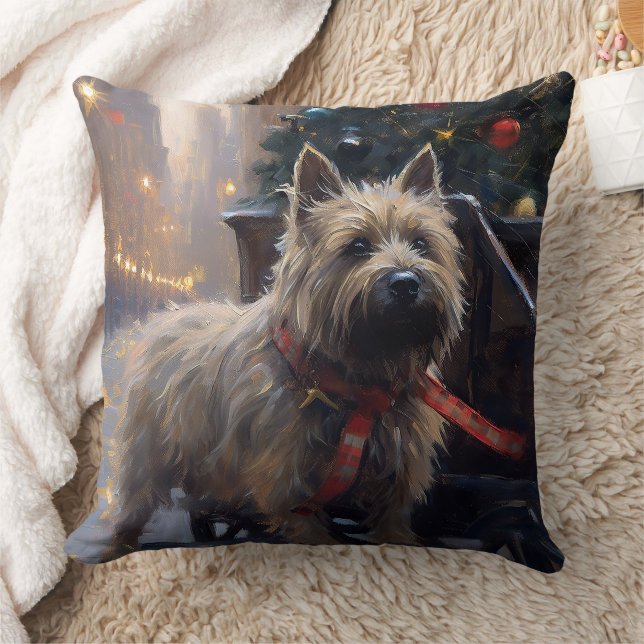 Cairn Terrier Weihnachtsfeiertage Kissen (Decke)