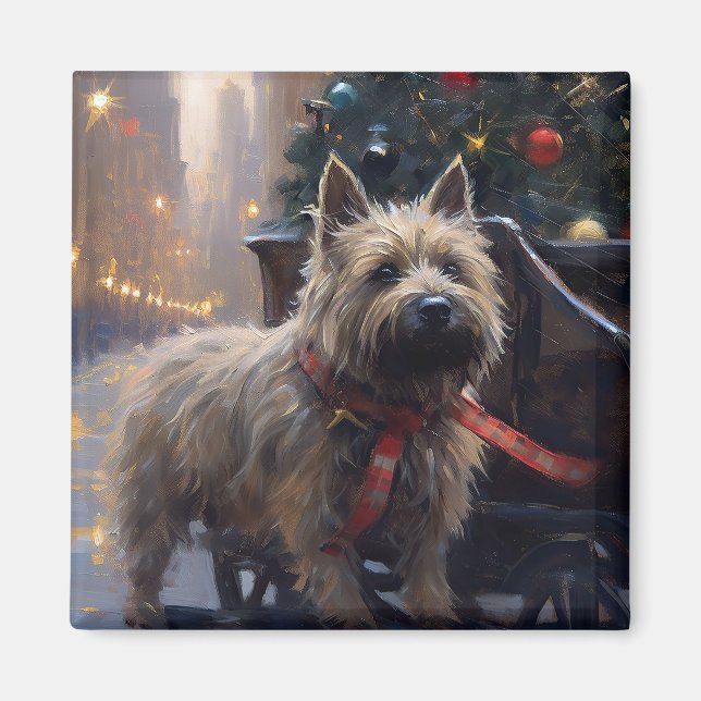 Cairn Terrier Weihnachtsfeiertage Magnet (Vorne)